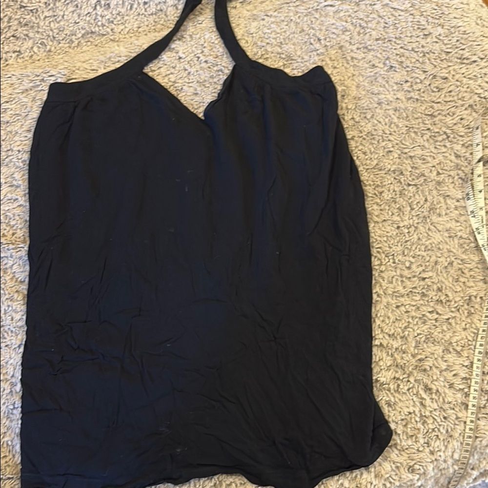 superdown Halter Top Womens Size S Black Good V-Neck Back Zipper Sleeveless